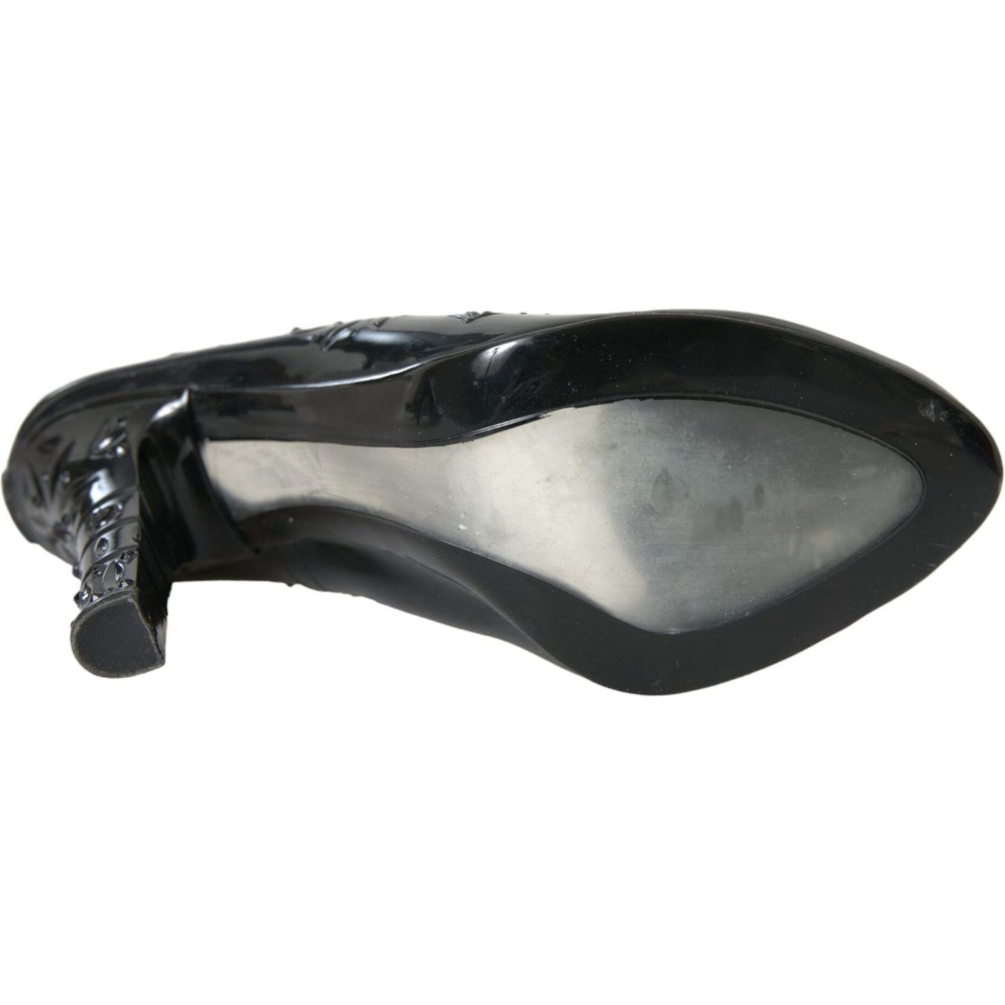 Dolce & Gabbana Black Crystal CINDERELLA Heels Pumps Shoes Dolce & Gabbana Dark Slate Gray