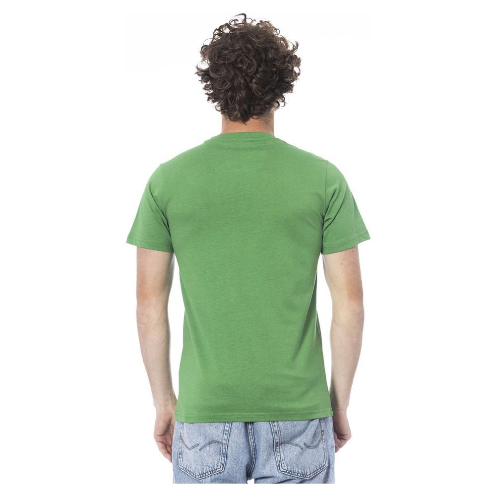 Cavalli Class Green Cotton Men T-Shirt Cavalli Class Slate Gray