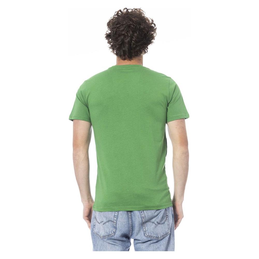 Cavalli Class Green Cotton Men T-Shirt Cavalli Class Dark Sea Green