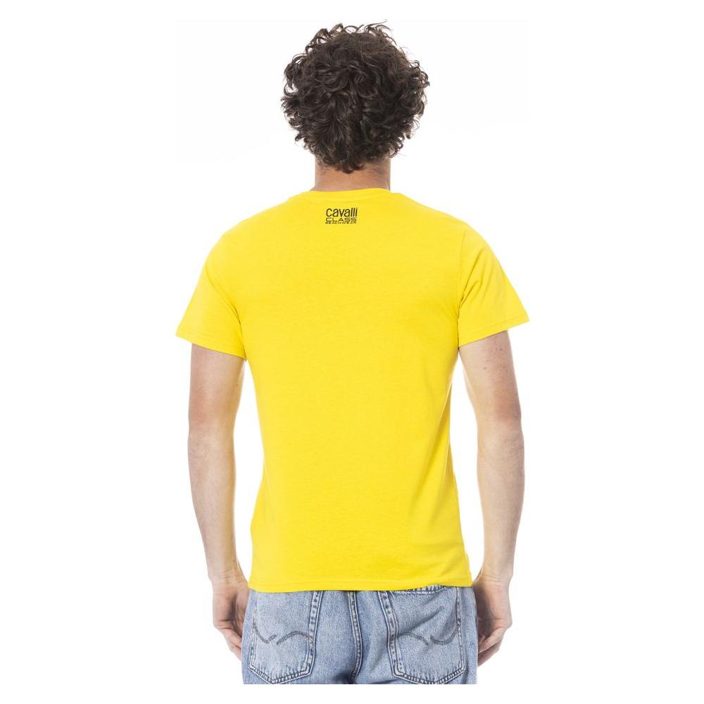Cavalli Class Yellow Cotton Men T-Shirt Cavalli Class Gray
