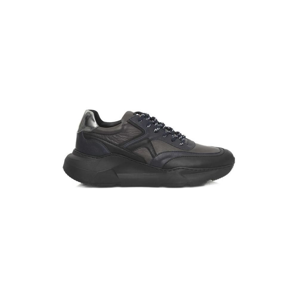 Cerruti 1881 Blue Cowhide Men Sneaker