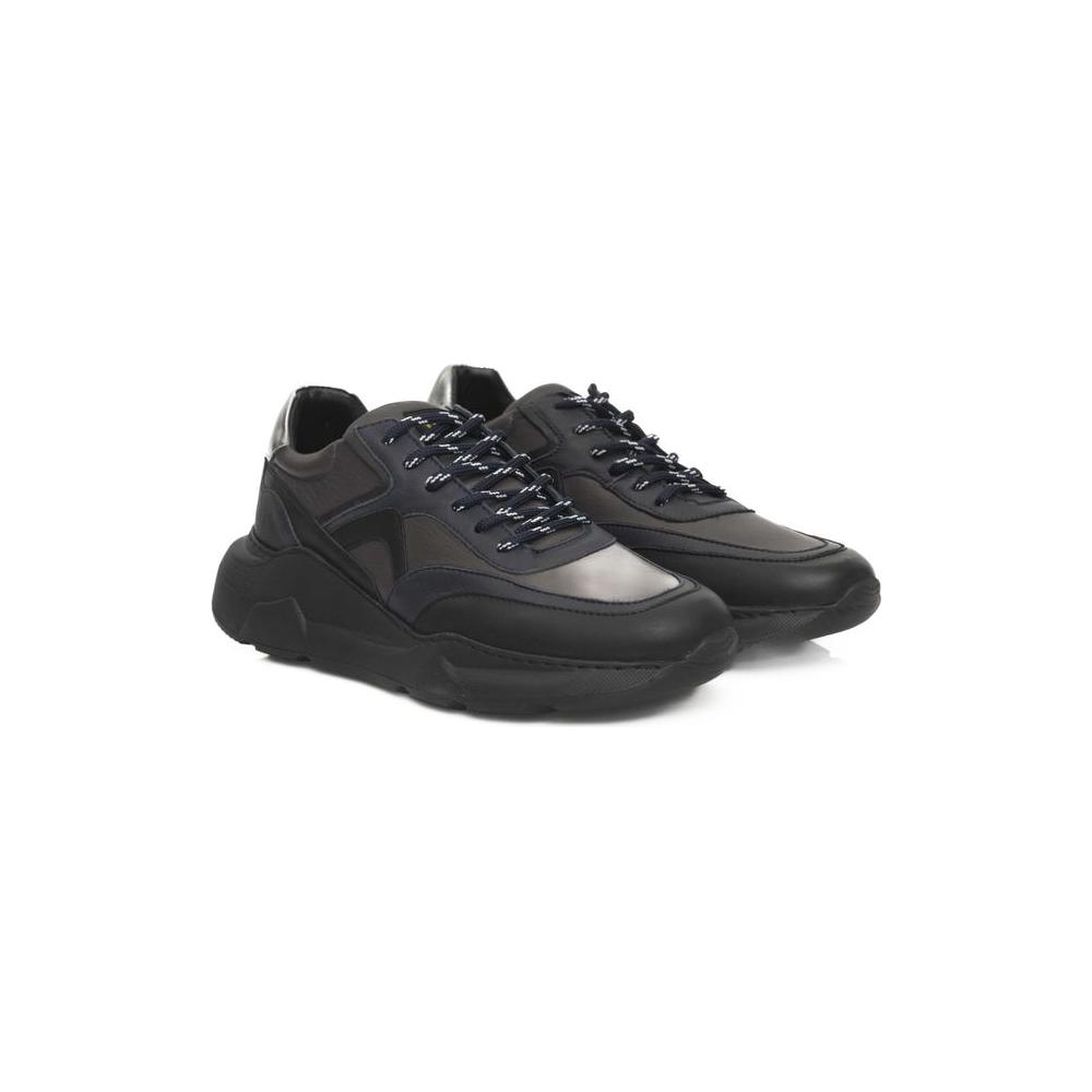 Cerruti 1881 Blue Cowhide Men Sneaker