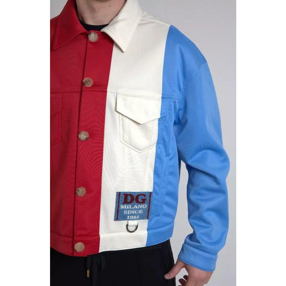 Dolce & Gabbana Multicolor Polyester Collar Short Jacket Dolce & Gabbana Light Gray