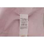 Dolce & Gabbana Light Pink Cotton Dress Formal Men GOLD Shirt TSH82969-39