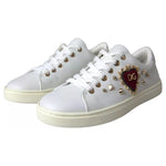 Dolce & Gabbana White Portofino Sacred Heart Sneakers Women Shoes LA10835-35/35.5