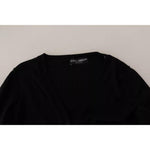 Dolce & Gabbana Black Wool Knit Button Down Cardigan Sweater TSH7472-42