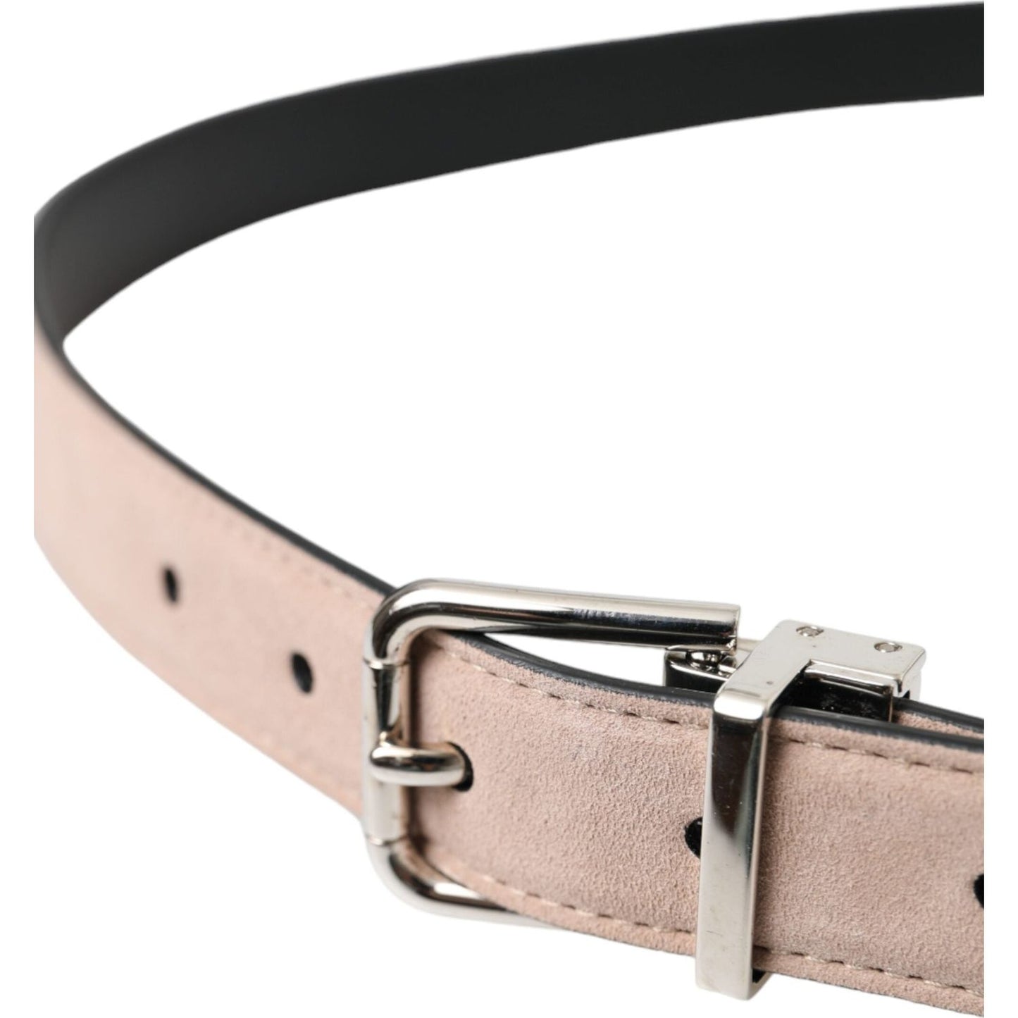 Dolce & Gabbana Beige Suede Leather Silver Buckle Belt Men Dolce & Gabbana Gray