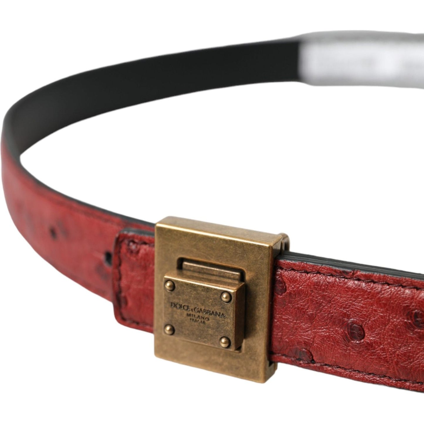 Dolce & Gabbana Brown Leather Square Metal Buckle Belt Dolce & Gabbana Sienna