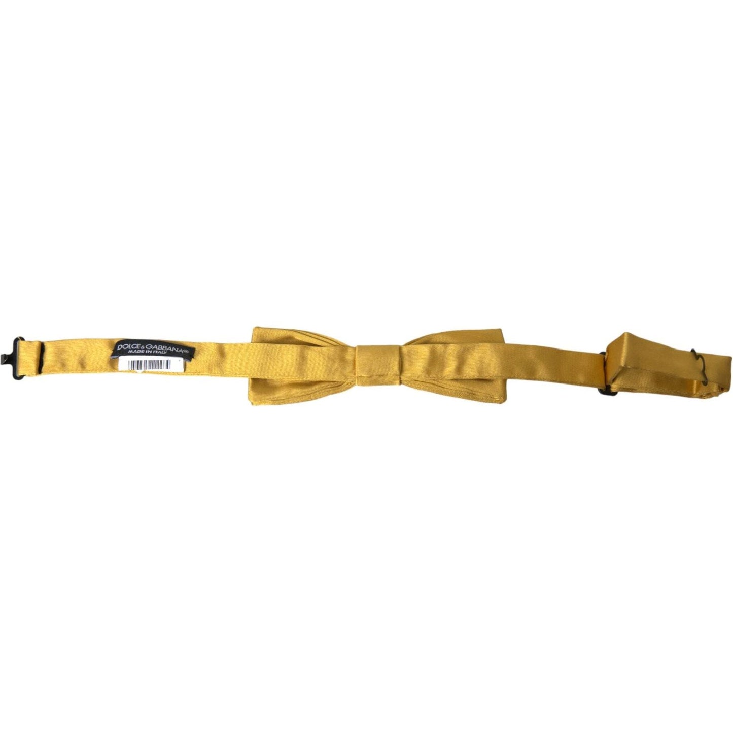 Dolce & Gabbana Yellow Silk Adjustable Neck Men Bow Tie