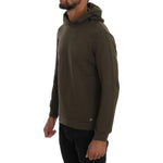 Daniele Alessandrini Green Pullover Hodded Cotton Sweater