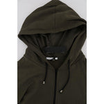 Daniele Alessandrini Green Full Zipper Hodded Cotton Sweater