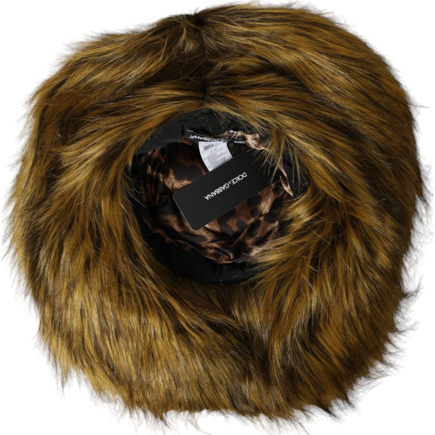 Dolce & Gabbana Brown Modacrylic Faux Fur Bucket Hat