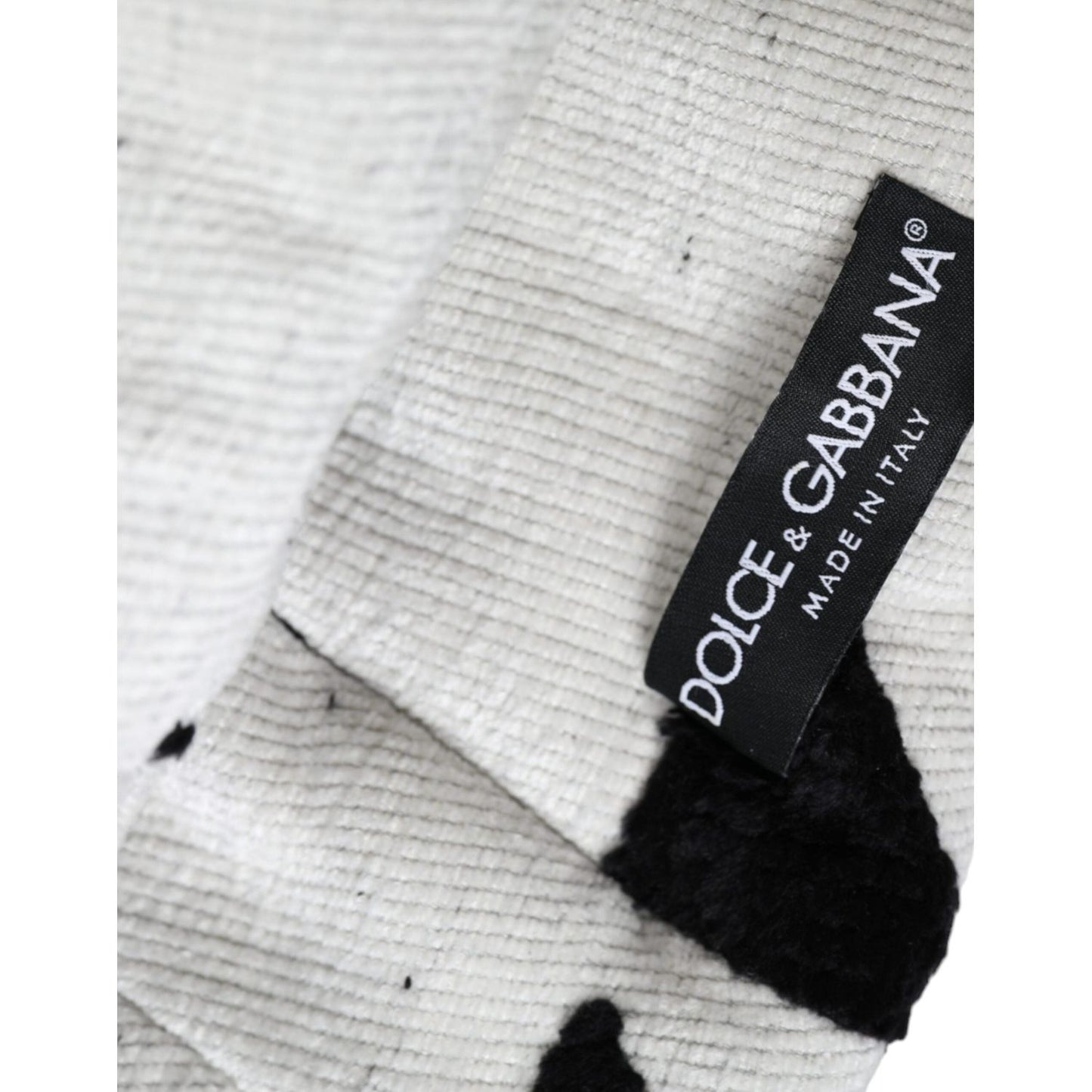 Dolce & Gabbana Black White Wool Whole Head Wrap Hat Dolce & Gabbana Light Gray