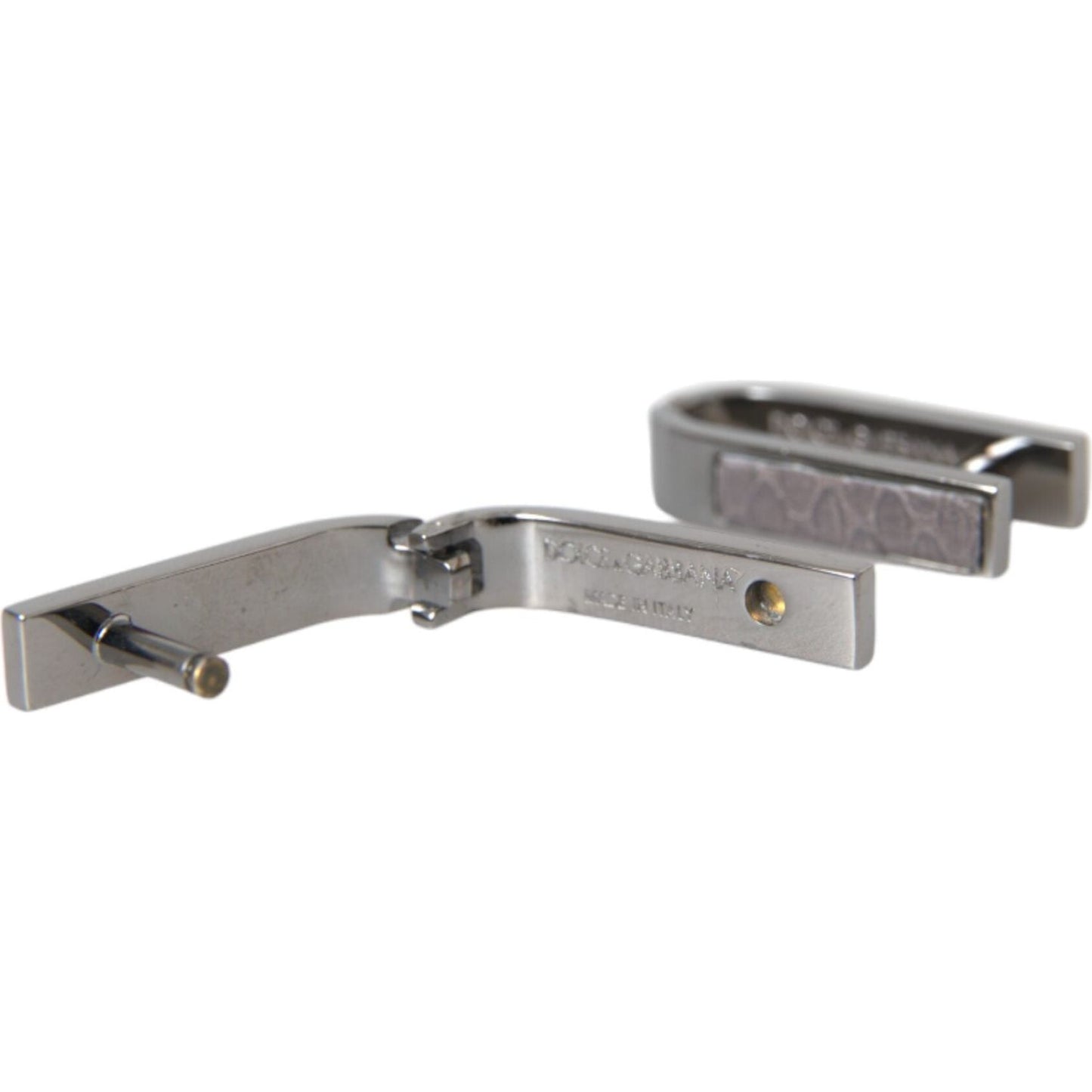 Dolce & Gabbana Silver Plated Metal Brass Pin Men Cufflinks Cufflinks Dolce & Gabbana Light Slate Gray