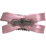 Dolce & Gabbana Pink Satin Crystal Jewelry Brooch Hair Pin FASHION ACCESSORIES Dolce & Gabbana Rosy Brown