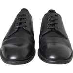 Dolce & Gabbana Black Leather Derby Formal Dress Men Shoes MV5760-43