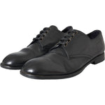 Dolce & Gabbana Black Leather Derby Formal Dress Men Shoes MV5760-43
