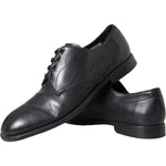 Dolce & Gabbana Black Leather Derby Formal Dress Men Shoes MV5760-43