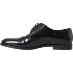 Dolce & Gabbana Black Patent Leather Derby Formal Dress Shoes MV5780-42