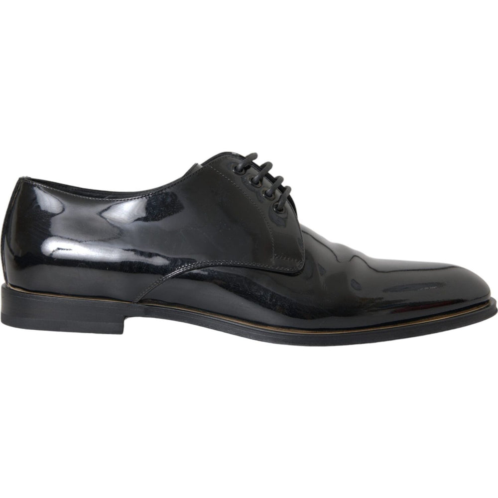 Dolce & Gabbana Black Patent Leather Derby Formal Dress Shoes MV5780-42