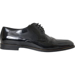 Dolce & Gabbana Black Patent Leather Derby Formal Dress Shoes MV5780-42