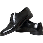 Dolce & Gabbana Black Patent Leather Derby Formal Dress Shoes MV5780-42