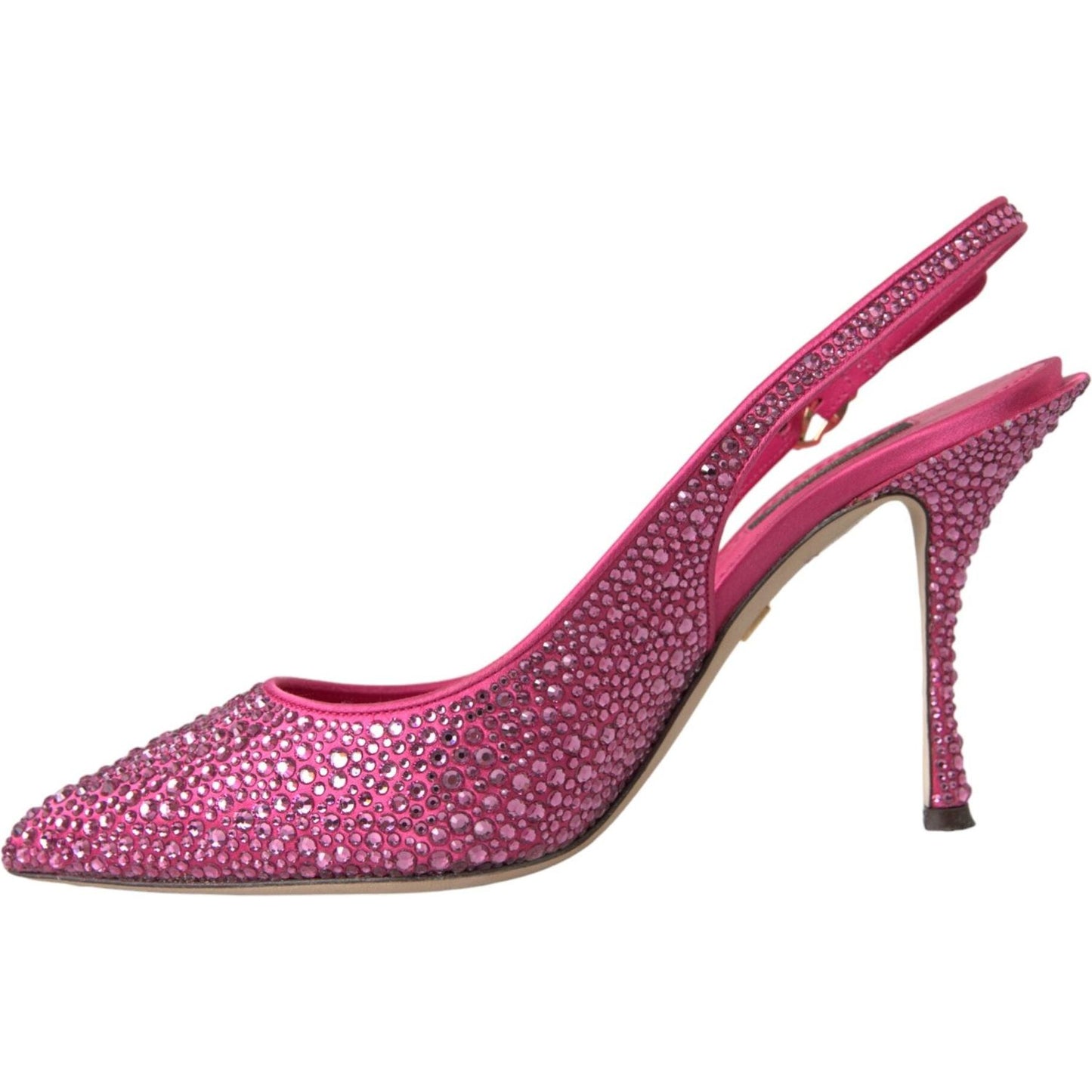 Dolce & Gabbana Pink Strass Crystal Heels Slingbacks Shoes Dolce & Gabbana Maroon