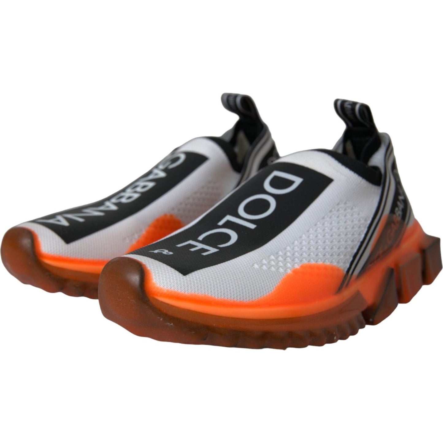 Dolce & Gabbana Black White Orange Slip On Sorrento Sneakers Shoes Dolce & Gabbana Dark Slate Gray