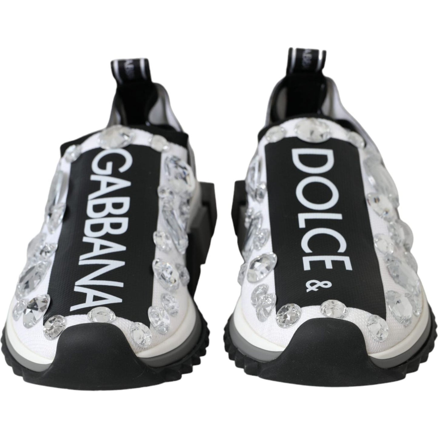 Dolce & Gabbana White Sorrento Crystals Sneakers Shoes Dolce & Gabbana Dark Slate Gray
