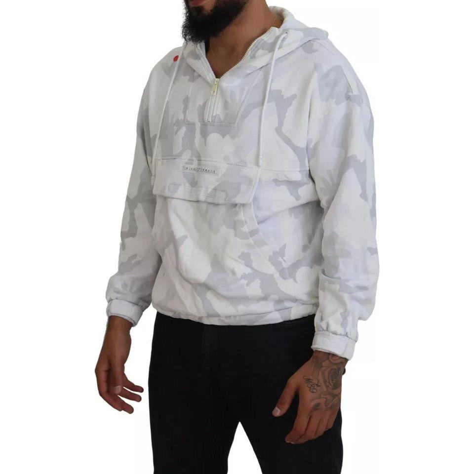 Dolce & Gabbana White Camouflage Hooded Sweatshirt Sweater Dolce & Gabbana Gray