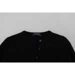 Dolce & Gabbana Black Button Down Slim Cardigan Wool Sweater TSH82981-40