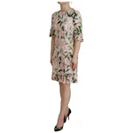 Dolce & Gabbana Pink Lily Viscose Sheath Knee Length Dress DR28781-40