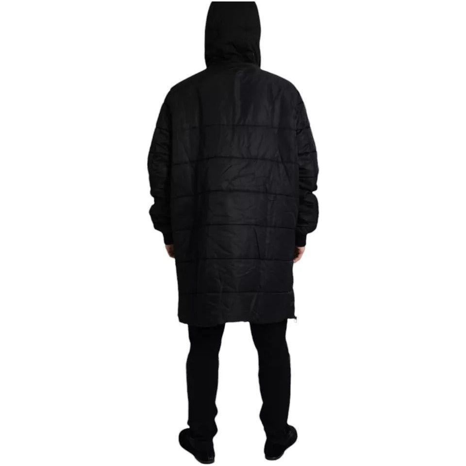 Dolce & Gabbana Black Nylon Hooded Parka Coat Winter Jacket Dolce & Gabbana Black