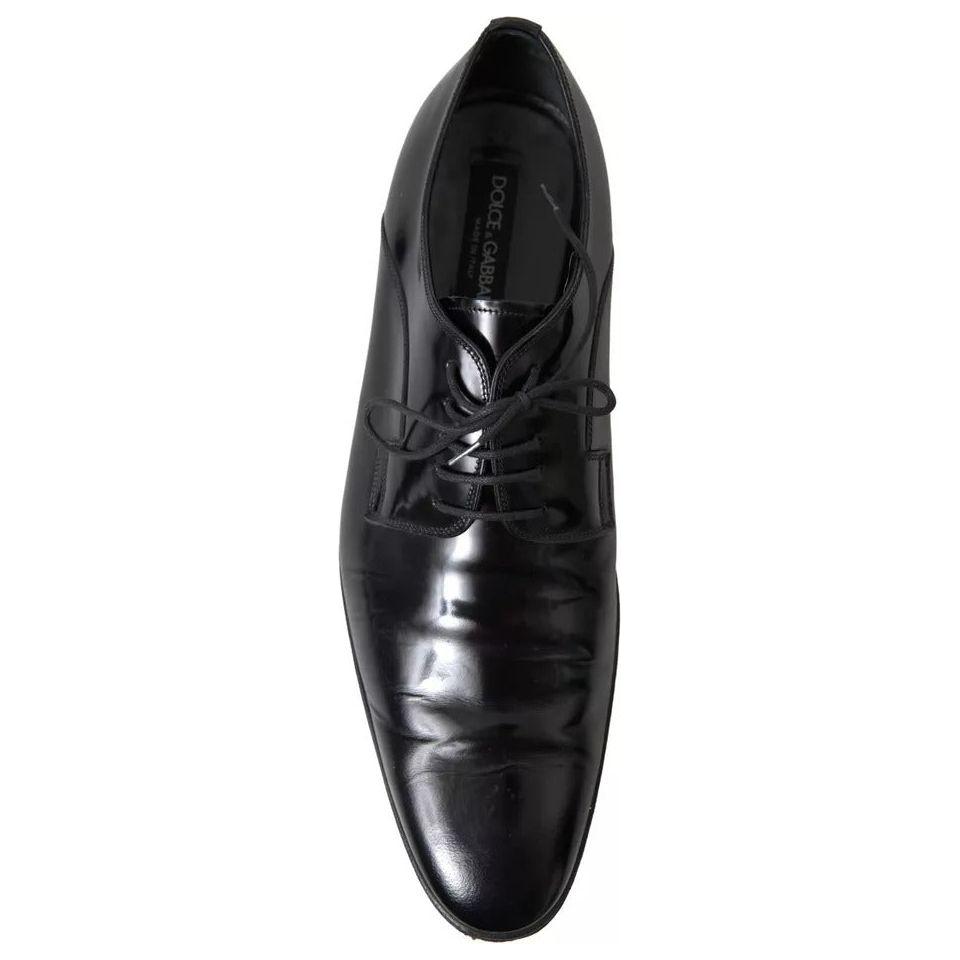 Dolce & Gabbana Black Polished Leather Formal Dress Shoes MV5139-44