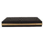 Dolce & Gabbana Black Silk Gold Frame Clutch Evening Party Purse Bag