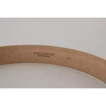 Dolce & Gabbana Beige Leather Crystal Buckle Women Belt WMB235-60