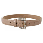 Dolce & Gabbana Beige Leather Crystal Buckle Women Belt WMB235-60
