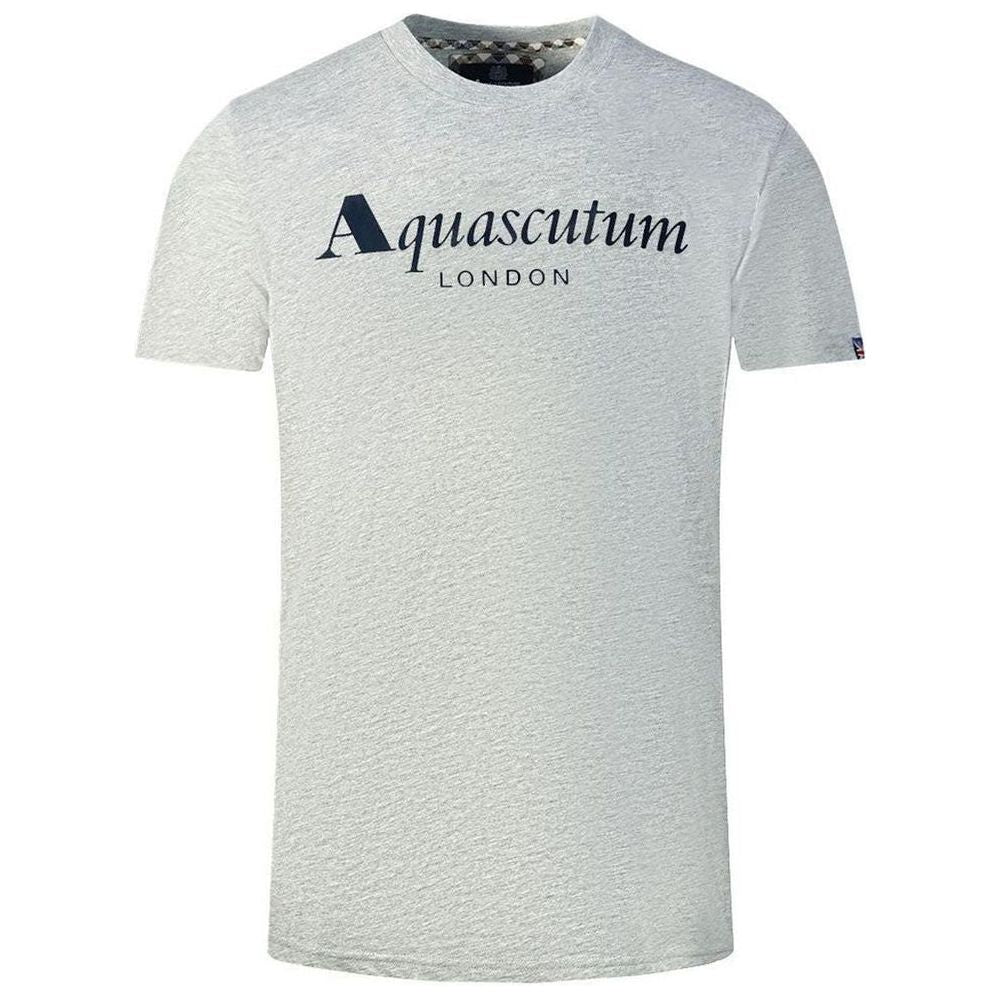 Aquascutum Gray Cotton Men T-Shirt Aquascutum Light Gray