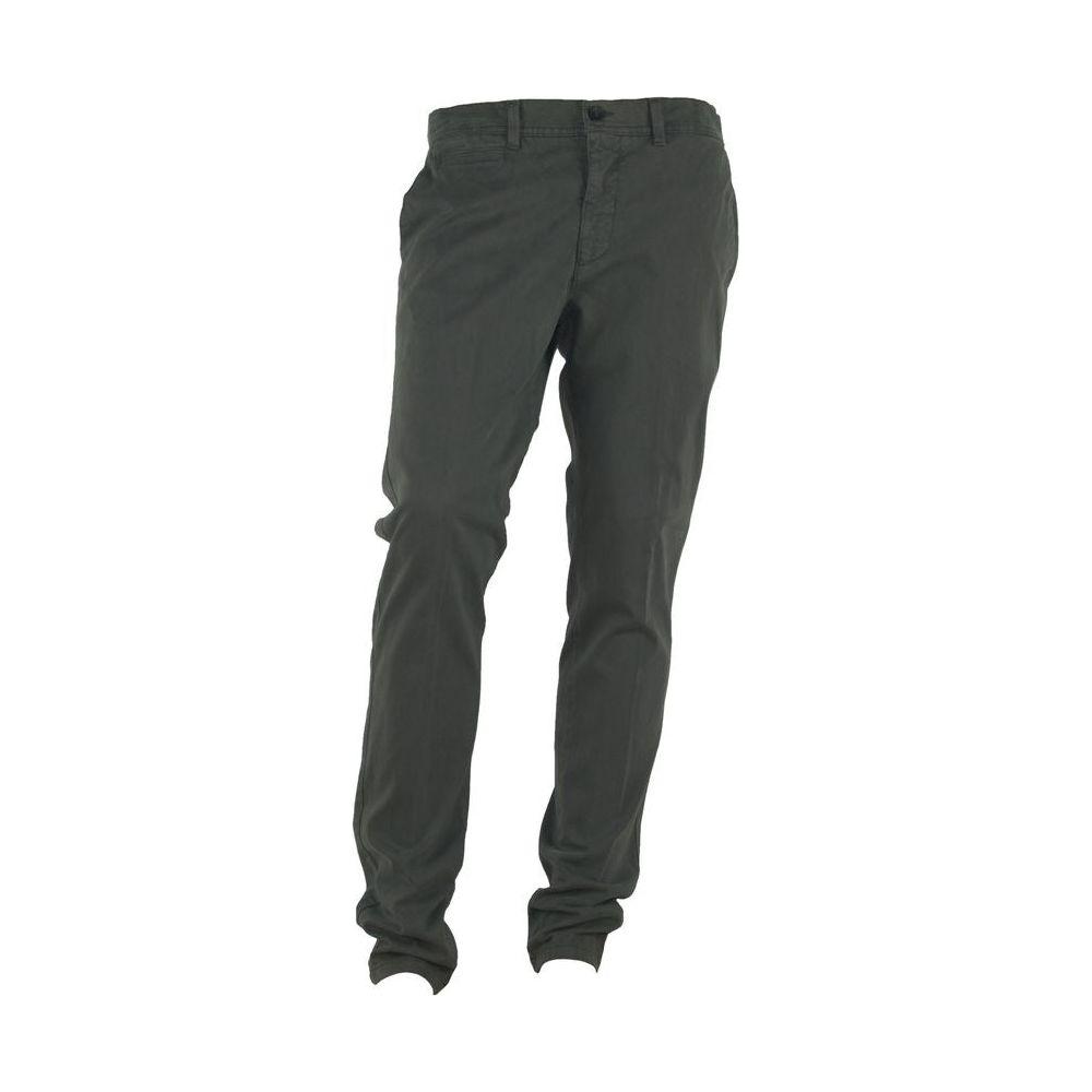 Made in Italy Elegant Gray Italian Cotton Trousers MI-3215-IT52 | XL