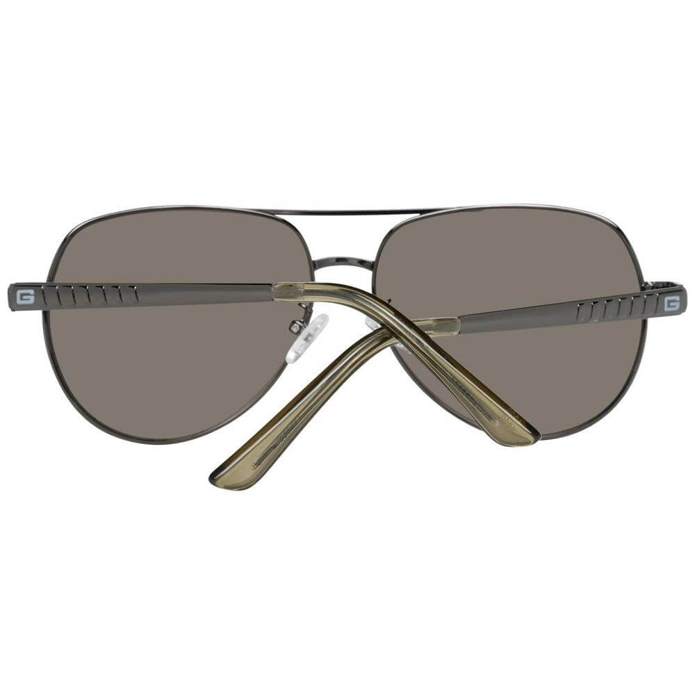 Guess Gray Men Aviator Sunglasses in Gunmetal with Silver Mirrored Lenses, 100% UVA UVB Protection, Metal Frame, Full-Rim Design.