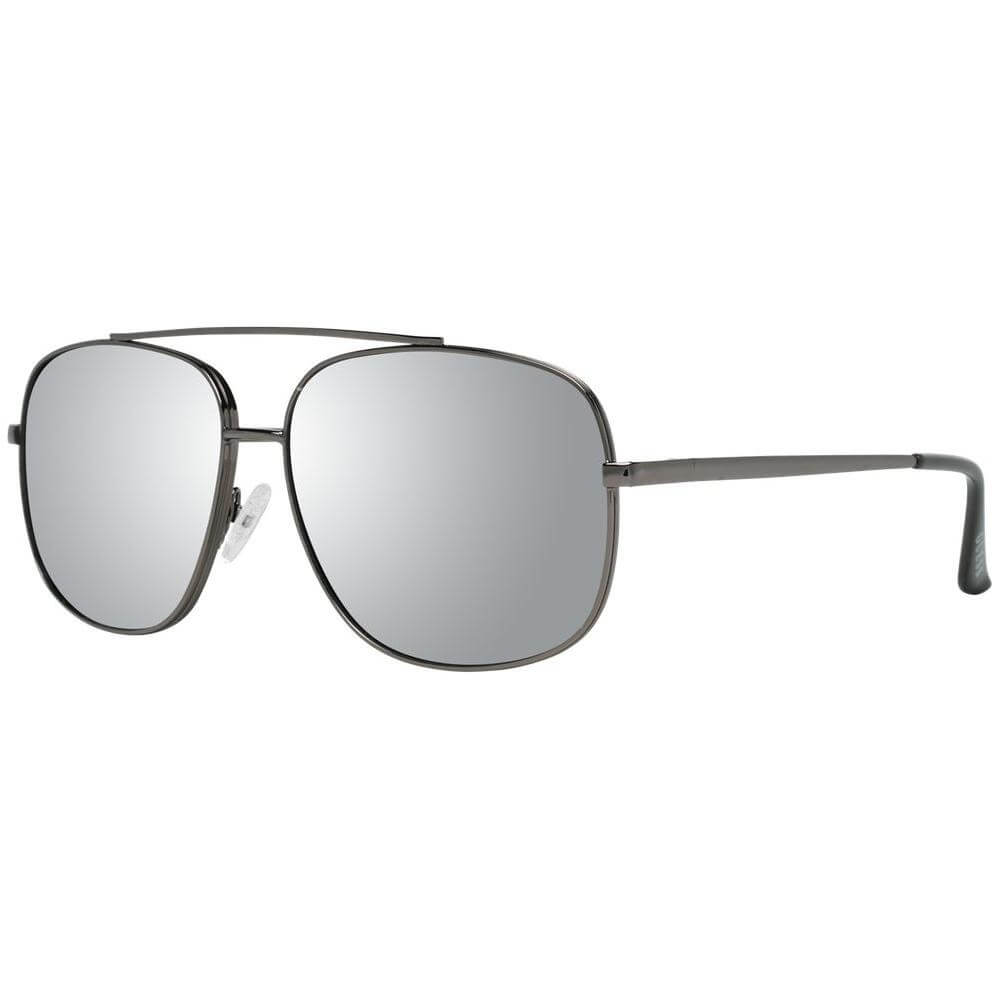 Guess men's aviator sunglasses in gunmetal with grey mirrored lenses, full-rim metal frame, offers 100% UVA & UVB protection.