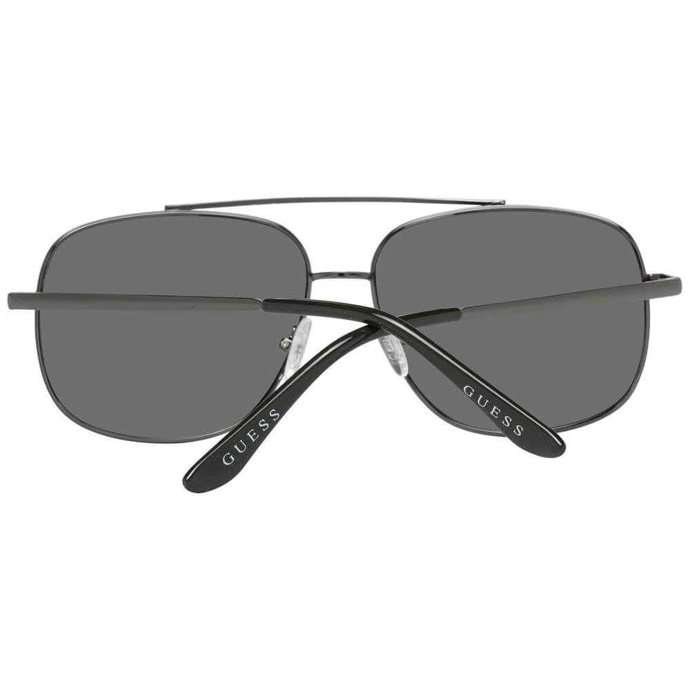 Guess Gray Men Sunglasses with gunmetal aviator frame, mirrored grey lenses, 100% UVA & UVB protection, full-rim style.