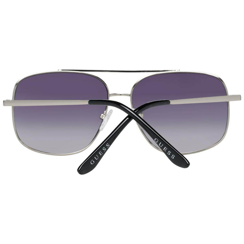 Guess Silver Men's Aviator Sunglasses with Grey Gradient Lenses, Metal Frame, Full-Rim, includes branded case, 100% UVA/UVB protection.