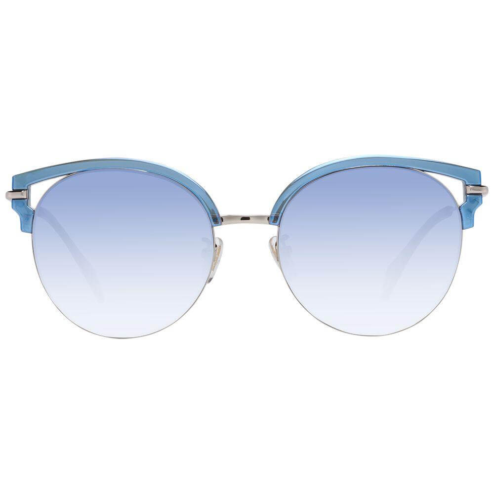Police Blue Women Sunglasses with gradient blue lenses, butterfly style, metal & plastic frame, UVA & UVB protection, size 54-19-140.