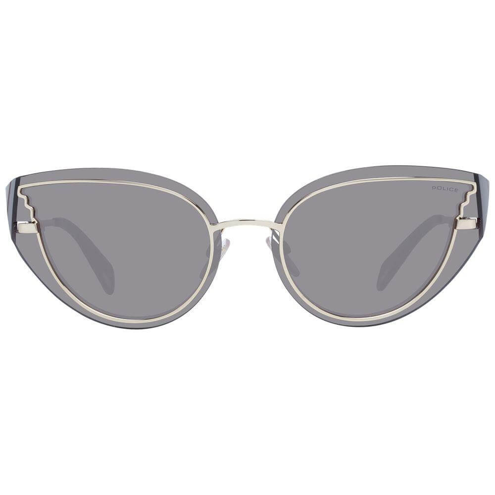 Cat eye Police rose gold women's sunglasses with grey lenses, plastic frame, 100% UVA & UVB protection.