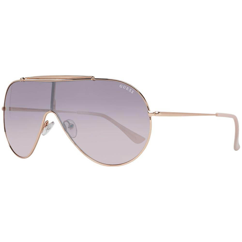 Guess women's rose gold sunglasses with gradient purple lenses, metal frame, full-rim style, 100% UVA & UVB protection.