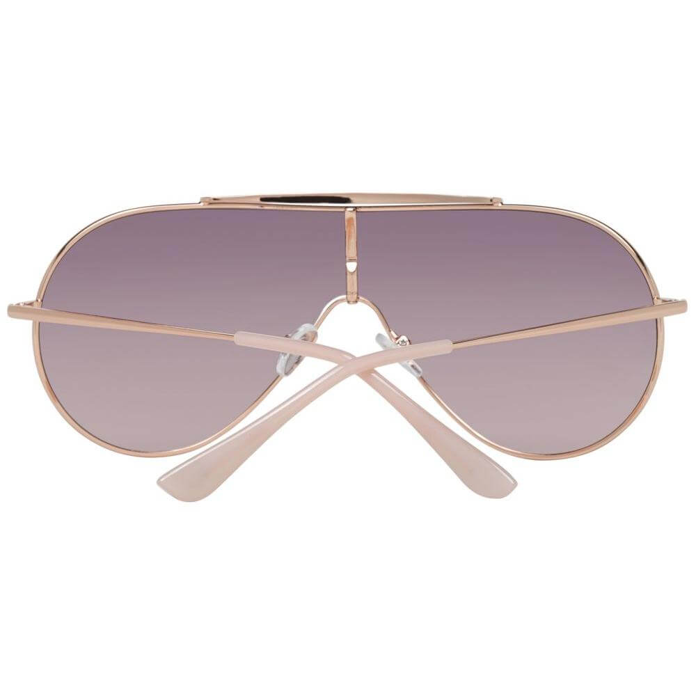 Rose gold women's sunglasses with purple gradient lenses and full-rim metal frame, Guess brand.