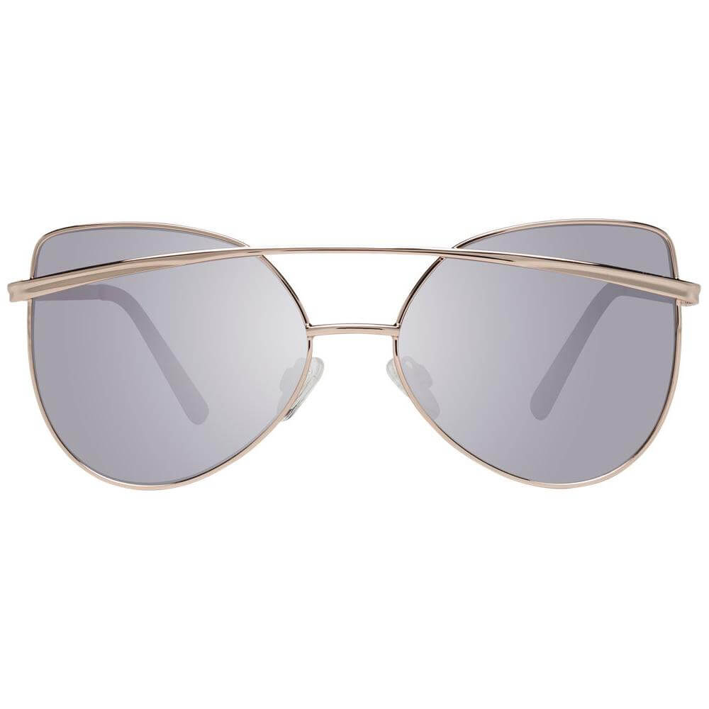 Rose Gold Women's Sunglasses with Full-Rim Butterfly Style, Mirrored Plastic Lenses, Metal Frame. 100% UVA & UVB Protection.