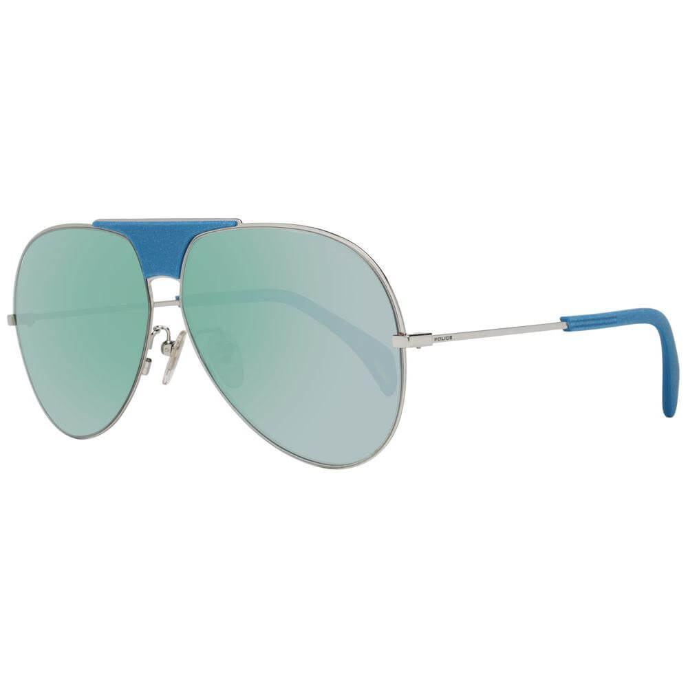 Blue aviator sunglasses for women with mirrored lenses and plastic frame, 100% UVA & UVB protection.