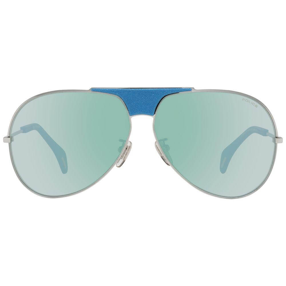 Police Blue Women Aviator Sunglasses with mirrored lenses, plastic frame, and 100% UVA & UVB protection. Comes with branded case.